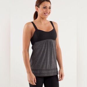 Lululemon Run Back On Track Tank in Heathered Black - Size Small